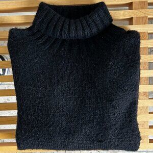 Black Knit Turtleneck Sweater | Minimalist Cozy Pullover